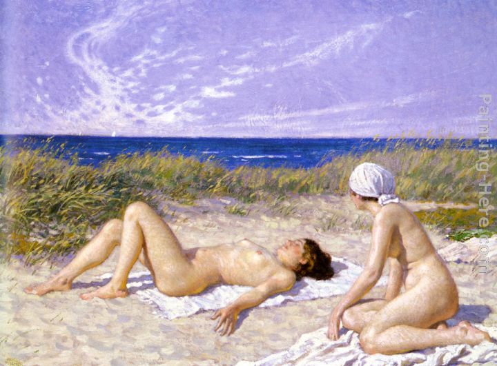Sunbathing in the Dunes painting - Paul Gustave Fischer Sunbathing in the Dunes art painting